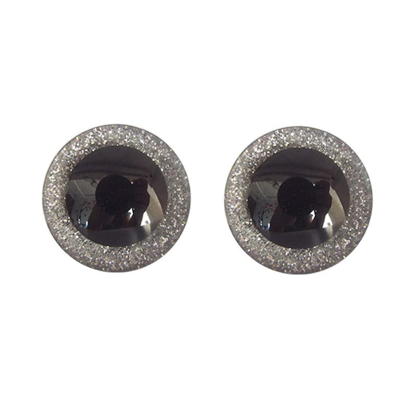 تينسيري 50 قطعة 12 مللي متر عيون أمان بلاستيكية لامعة عيون نصف دائرية ممتازة للعبة الدمية دمية دب صناعة يدوية (فضية) - Image 2